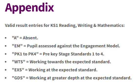 A screenshot of the 'Appendix' section which provides annotations about the assessment stage.